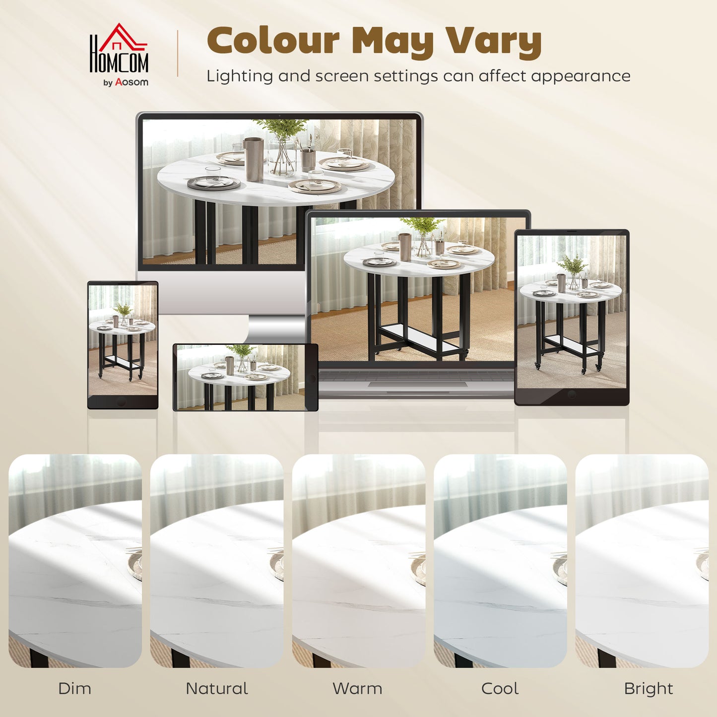 Folding Dining Table, Drop Leaf Table with Open Shelf, White Marble