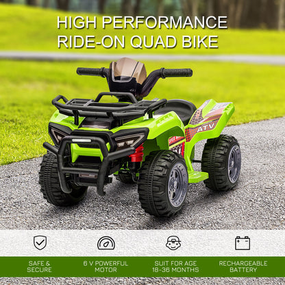 6V Kids Electric Ride on Car Toddler Quad Bike ATV for 18-36 month Green