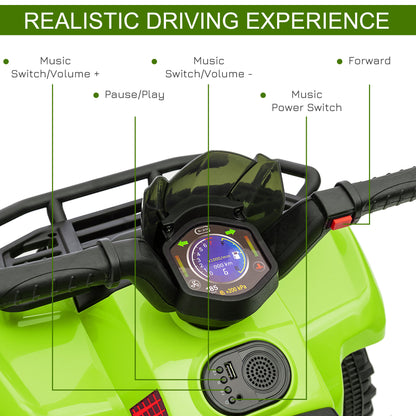 6V Kids Electric Ride on Car Toddler Quad Bike ATV for 18-36 month Green