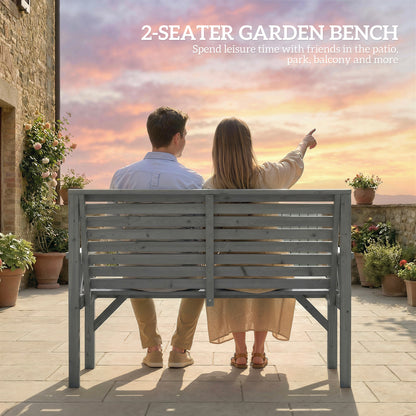 Wooden Garden Bench 2 Seater, Patio Bench for Indoor Outdoor