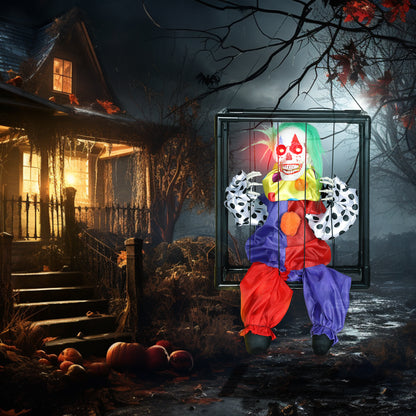 Voice Activated Halloween Animatronics Hinging Clown in Cage