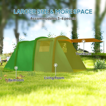 Inflatable 3-4 Man Tunnel Tent w/ Air Pump, Living Area, Blue