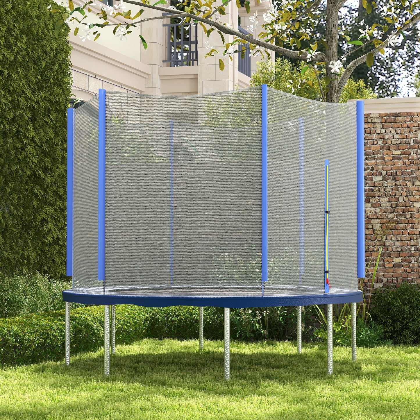 10ft Trampoline Net Replacement Safety Net with Zipped Door, Blue