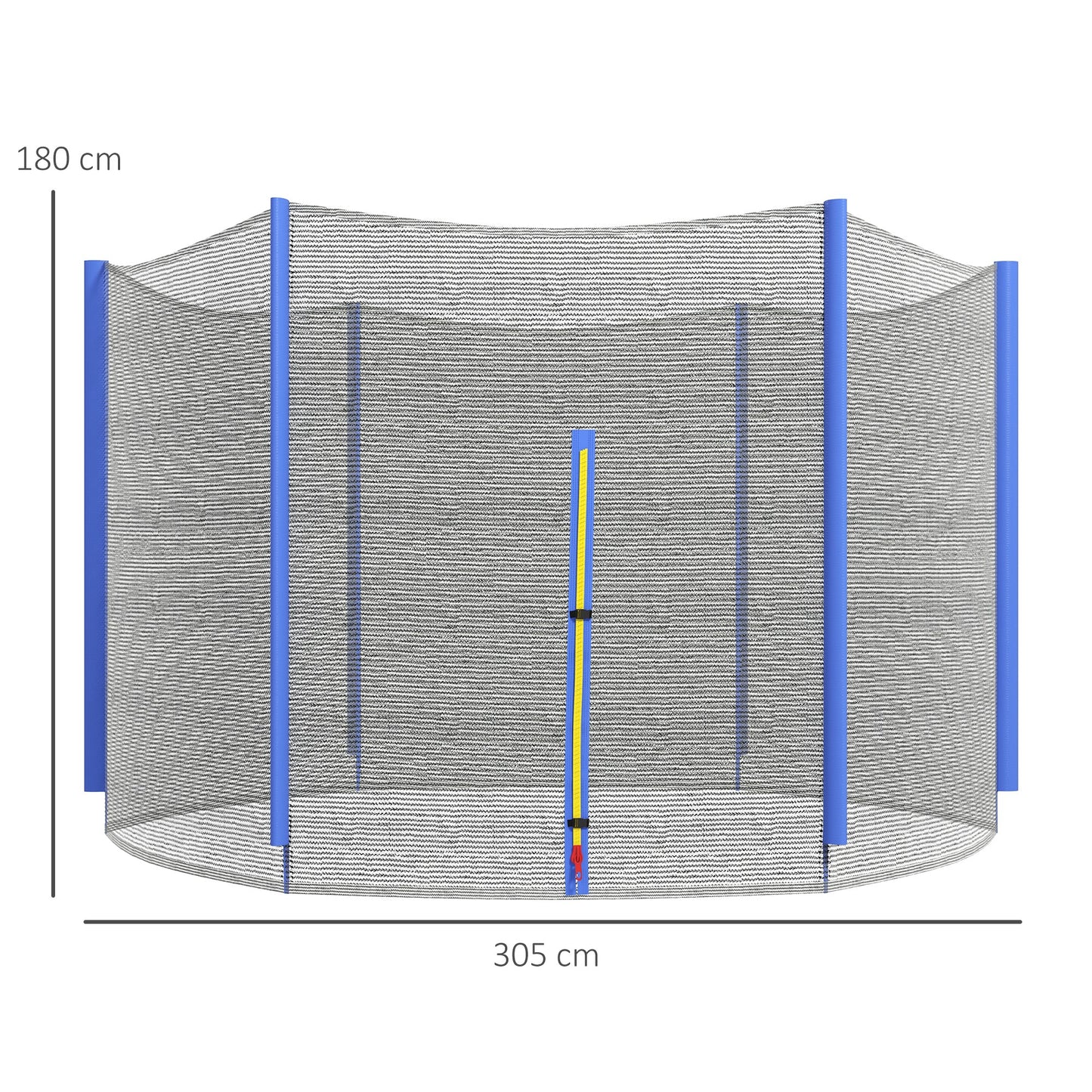 10ft Trampoline Net Replacement Safety Net with Zipped Door, Blue