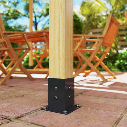 Pergola Kit with 3-Way Corner Brackets & Post Base for 92mm Lumber