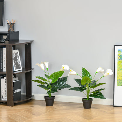 Artificial Set of 2 Calla Lily Flower Faux Plant for Indoor Décor