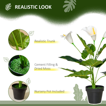 Artificial Set of 2 Calla Lily Flower Faux Plant for Indoor Décor