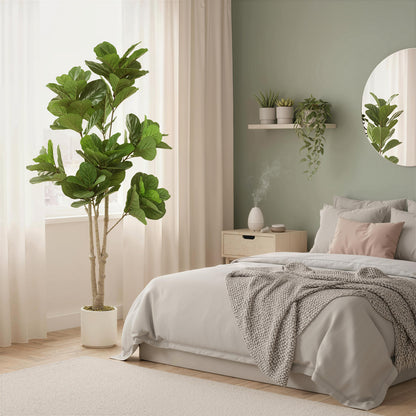 180cm Artificial Fiddle Leaf Fig Tree, Realistic Fake Plant, Green