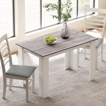 Dining Table for 4-6 People, Wood Effect Tabletop, Grey