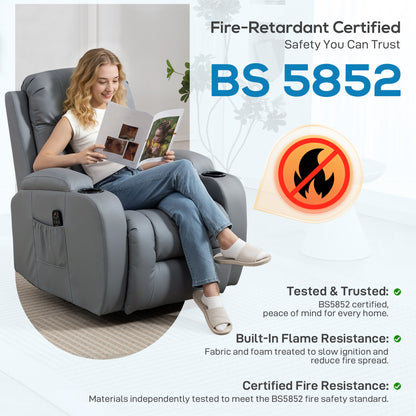 Massage Recliner Chair, Recliner Armchair with 8 Vibration & Heat