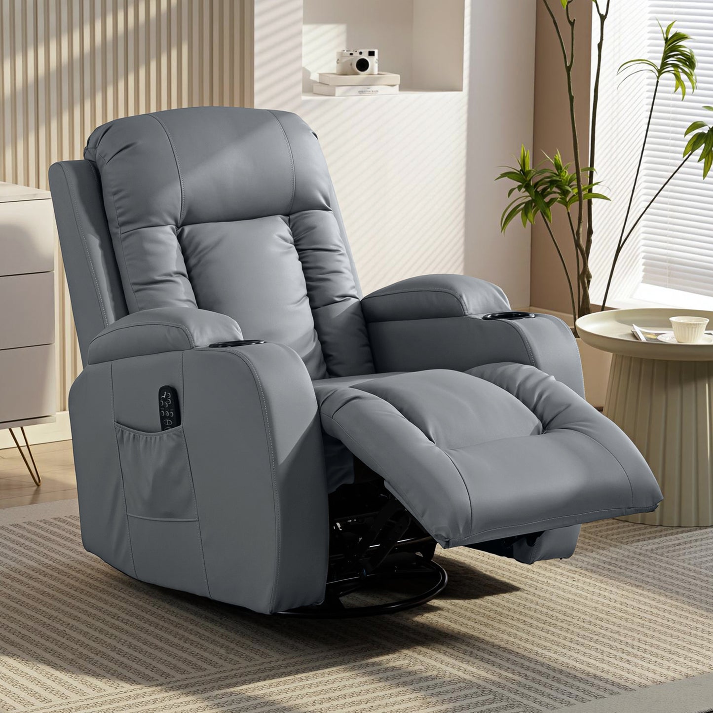Massage Recliner Chair, Recliner Armchair with 8 Vibration & Heat