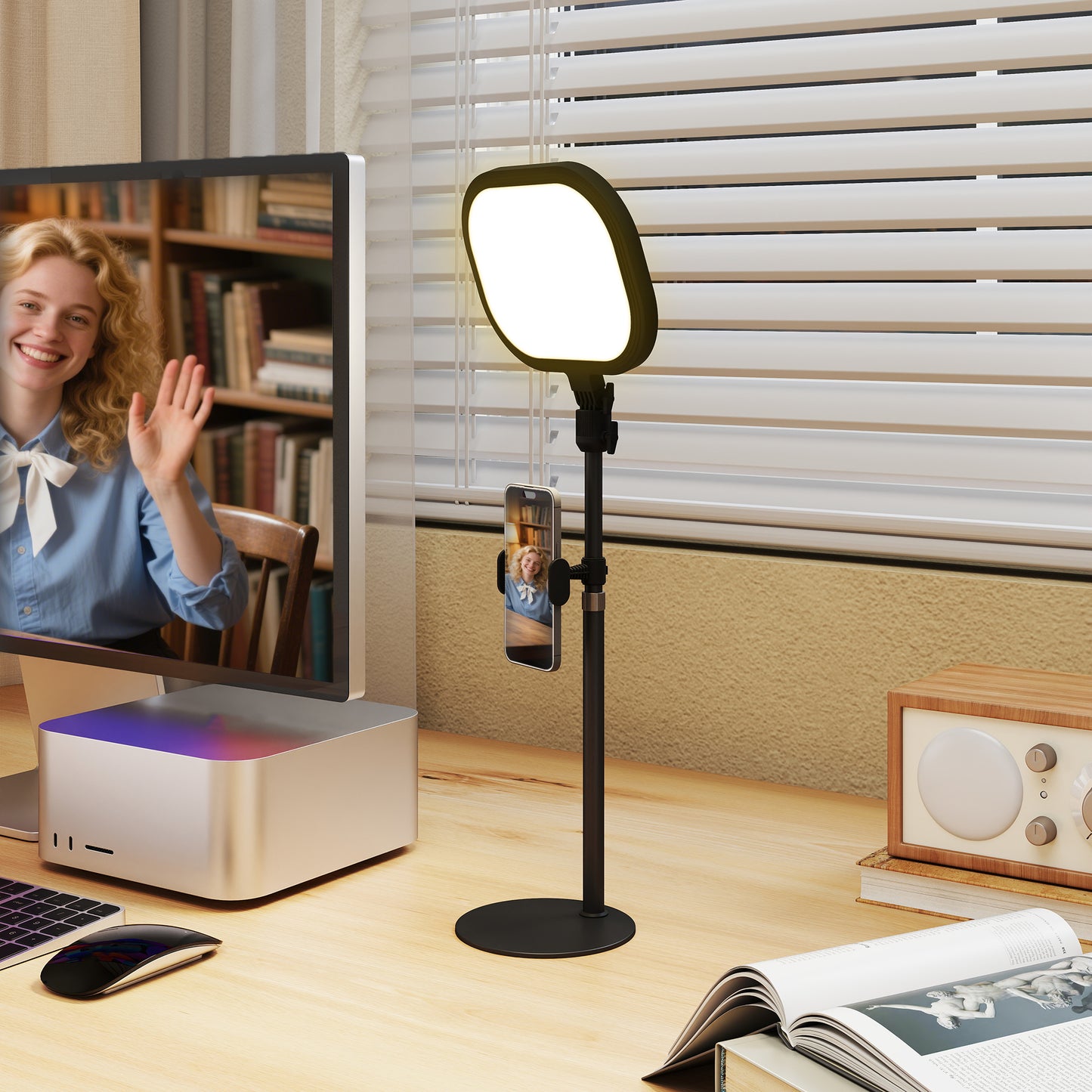Bedside Table Lamp with 5 Colour Modes & 10 Brightness Levels, Black