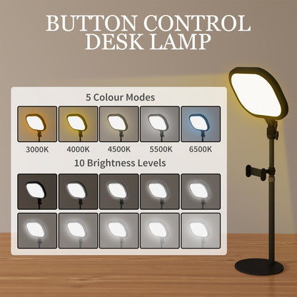Bedside Table Lamp with 5 Colour Modes & 10 Brightness Levels, Black