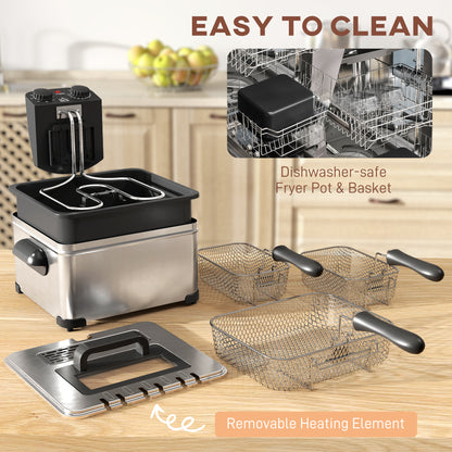 5L Deep Fryer with Removable Oil Basket and Viewing Window, 2000W