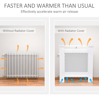 Radiator Cover Heating Cabinet Solid MDF Small Sized White Modern Home