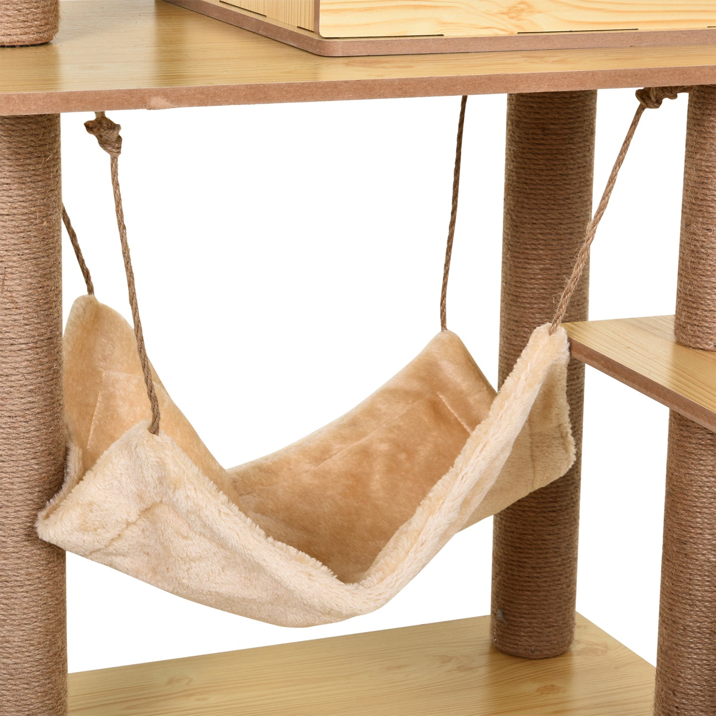 130cm Cat Tree for Large Cats with Scratching Posts Toy Ball Yellow