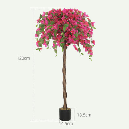 Set of 2 Decorative Artificial Plants Fake Plants Purple and Red