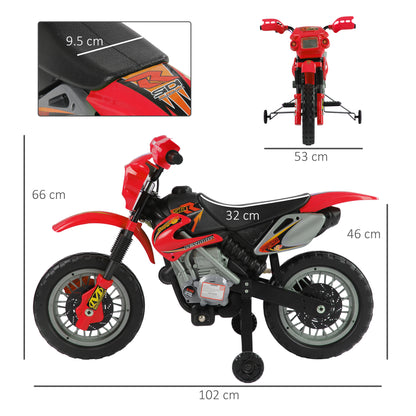 6V Kids Electric Motorbike Motorcycle Ride On for 3-6 Years Red