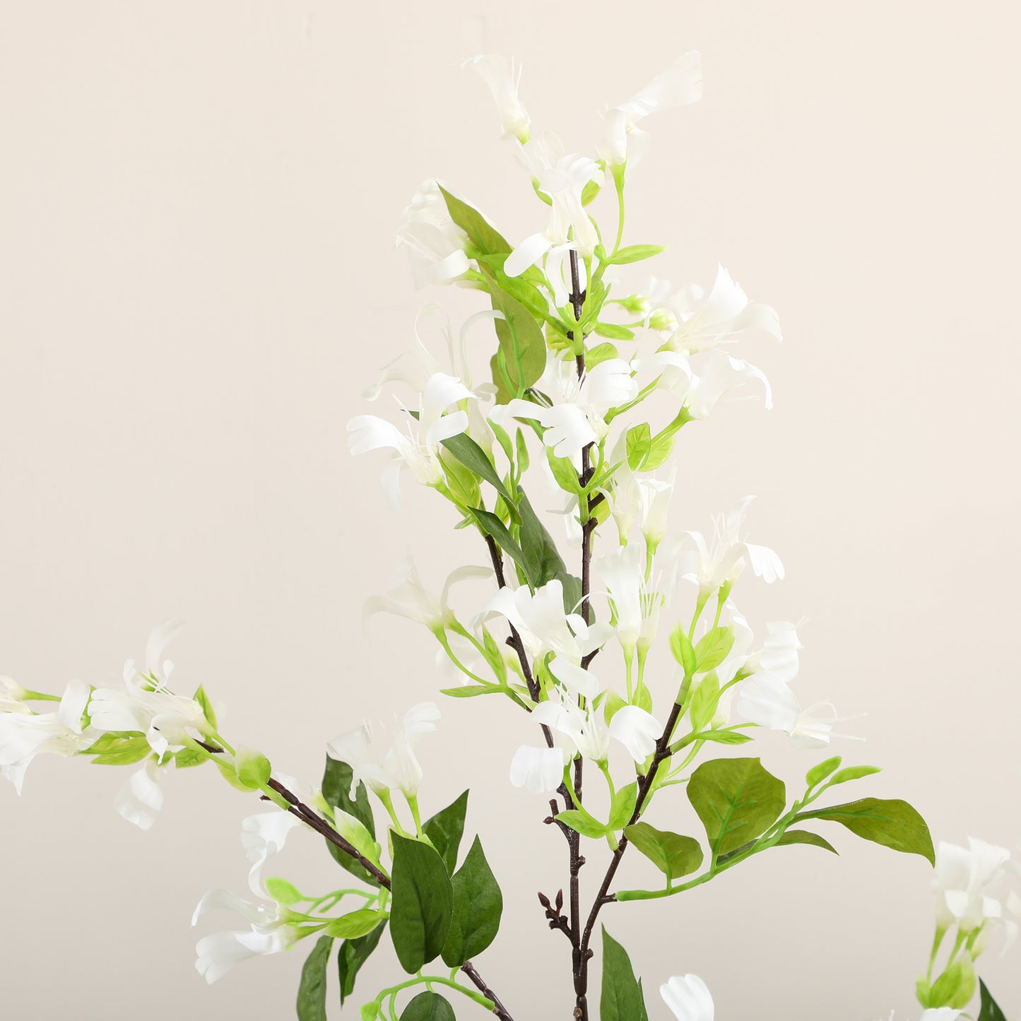 Potted Artificial Plants Honeysuckle Flower for Indoor Outdoor, White