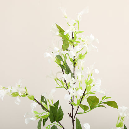 Potted Artificial Plants Honeysuckle Flower for Indoor Outdoor, White