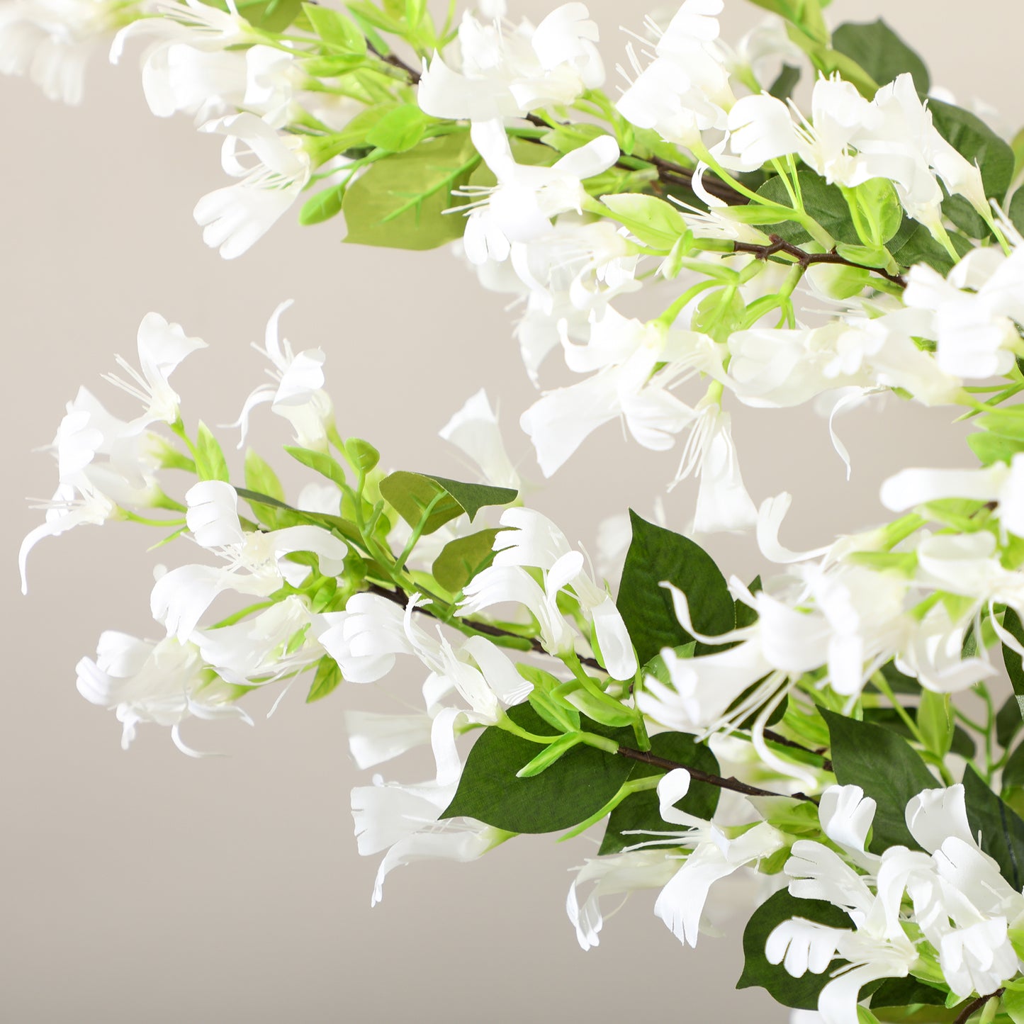 Potted Artificial Plants Honeysuckle Flower for Indoor Outdoor, White