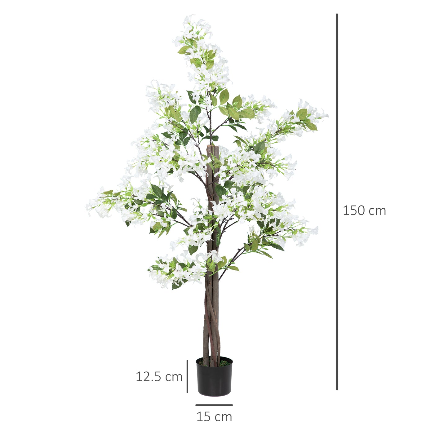 Potted Artificial Plants Honeysuckle Flower for Indoor Outdoor, White