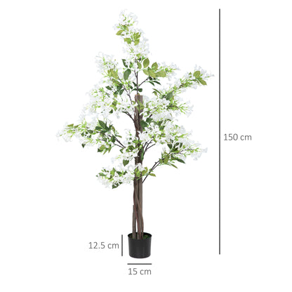 Potted Artificial Plants Honeysuckle Flower for Indoor Outdoor, White