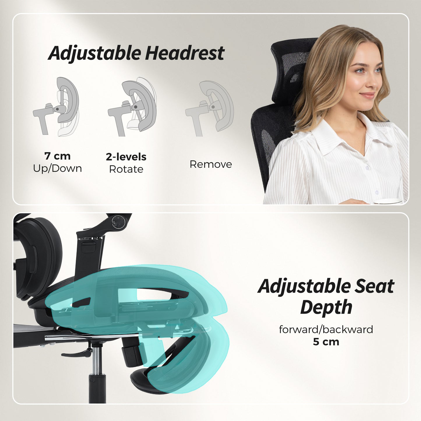 Ergonomic Office Chair, Mesh Desk Chair with Lumbar Support, Footrest