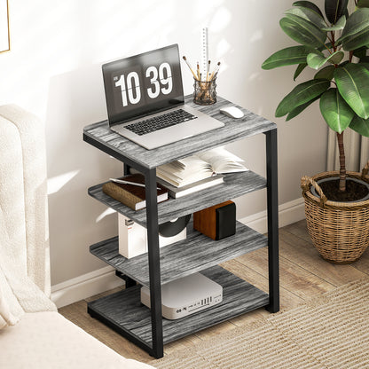 HiFi Rack Stand w/ 4-Tier Record Player Stand Dark Grey