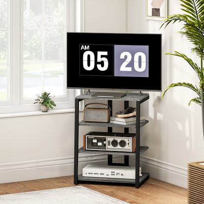 HiFi Rack Stand w/ 4-Tier Record Player Stand Dark Grey