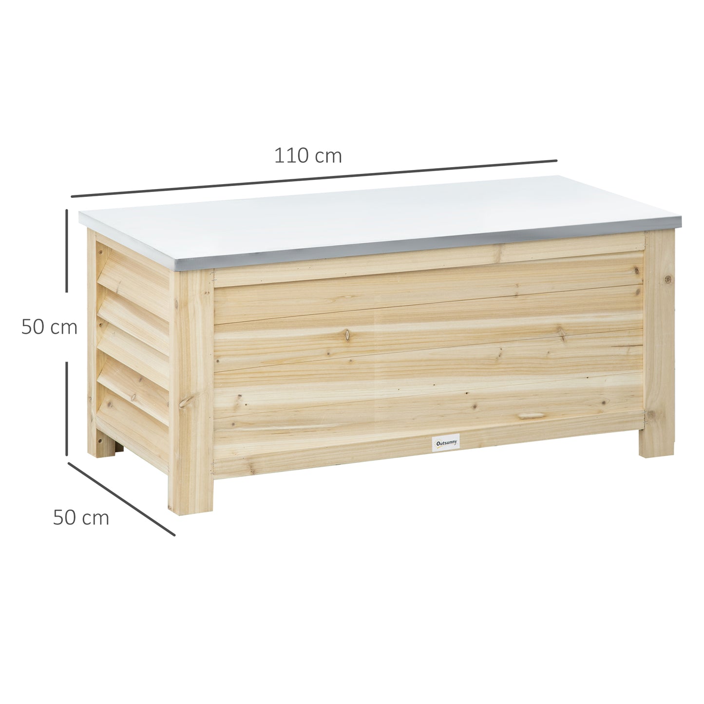 155L Outdoor Storage Box, Wooden Outside Tool organiser Container