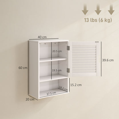 Bathroom Cabinet, Wall Mounted Cabinet with Adjustable Shelves, White