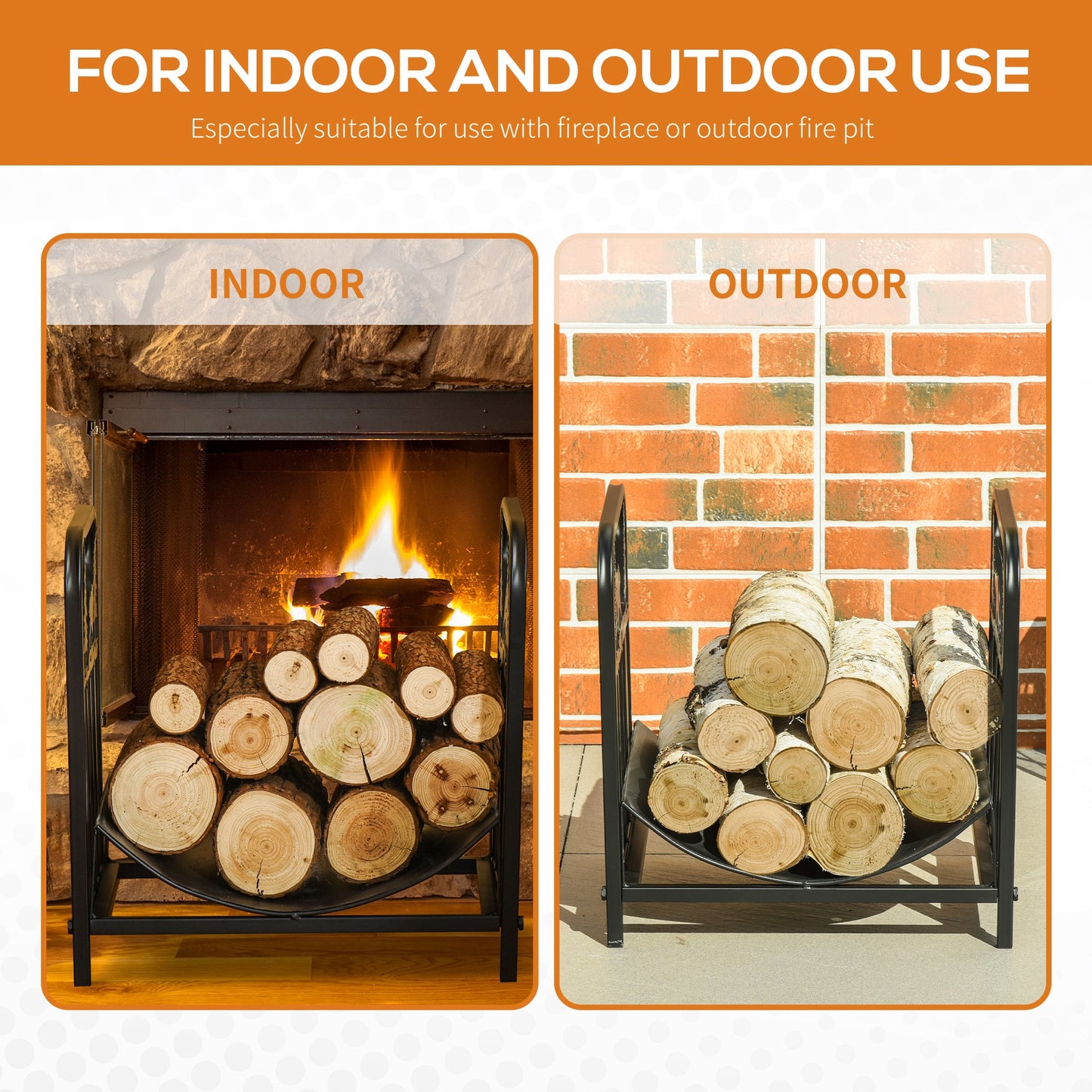 Fire Wood Rack Arced Fireplace Wood Storage