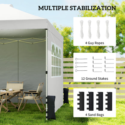 Pop Up Canopy Waterproof Height Adjustable 3 x 3 (m) White