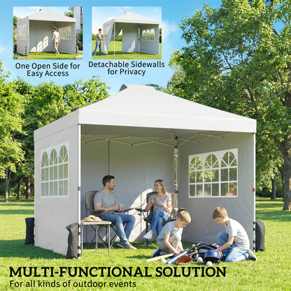 Pop Up Canopy Waterproof Height Adjustable 3 x 3 (m) White