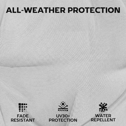 Garden Chair Cushions Set of 4, Waterproof Seat Pads, Light Grey
