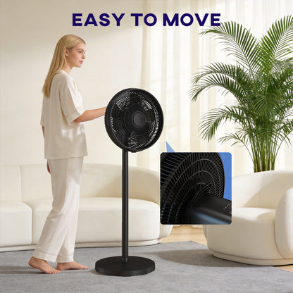 40 cm Standing Pedestal Fan, Quiet Electric Cooling Floor Fan, Black