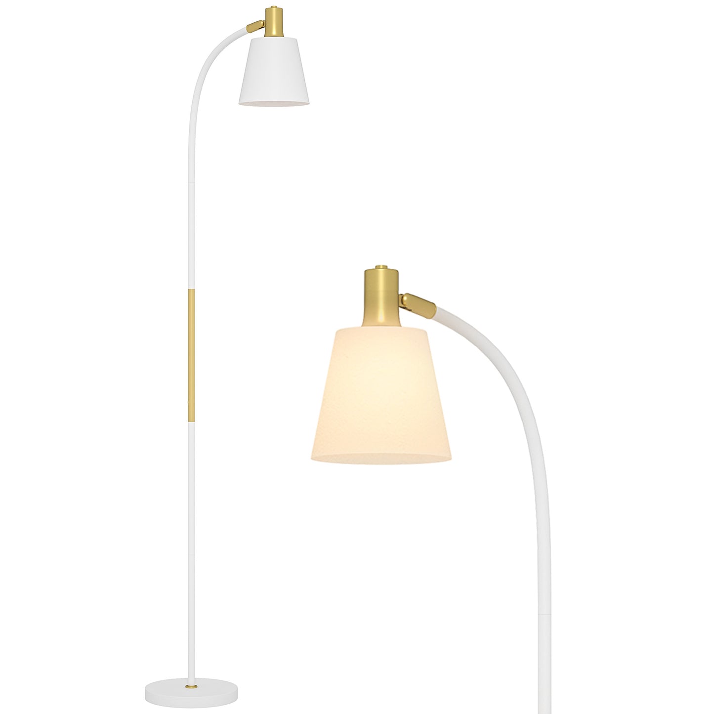Spotlight Reading Standing Lamp with Adjustable Height, White