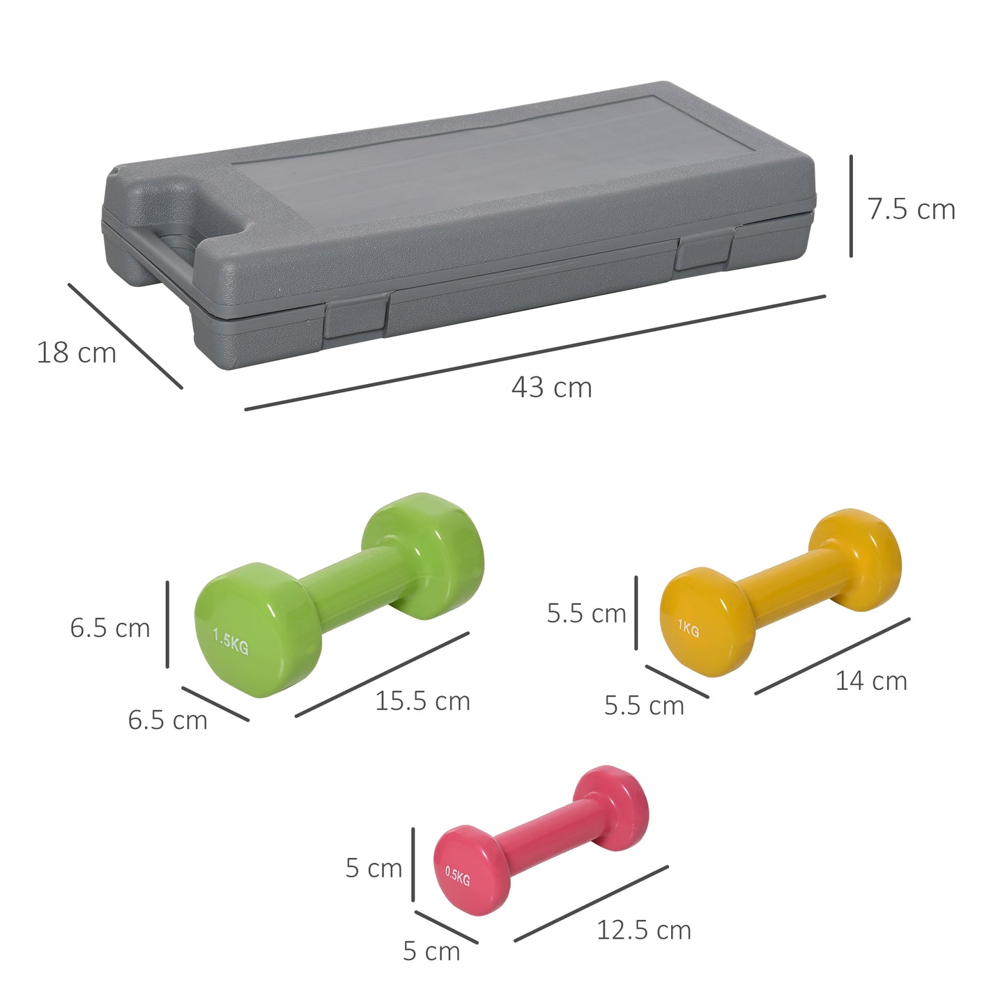 6kg Dumbbell Fitness Weights Set for Men and Women, Home Gym Workout
