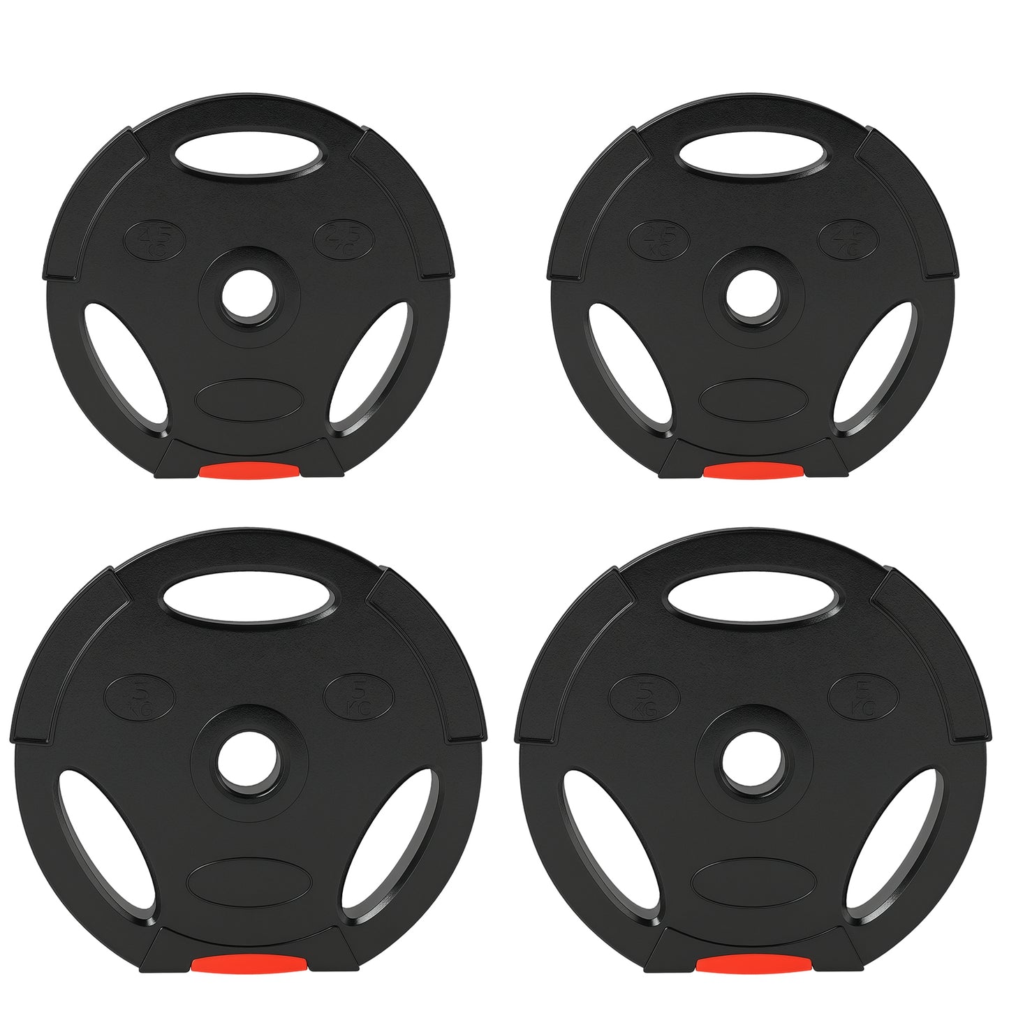 Olympic Weight Plates Set for Home Gym, 2 x 5kg, 2 x 2.5kg, Black