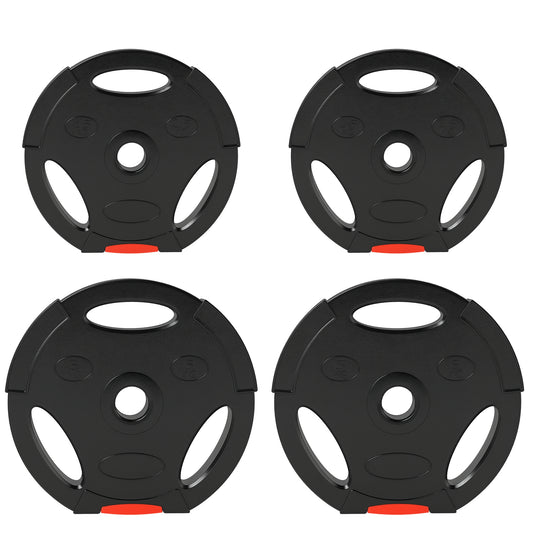 Olympic Weight Plates Set for Home Gym, 2 x 5kg, 2 x 2.5kg, Black