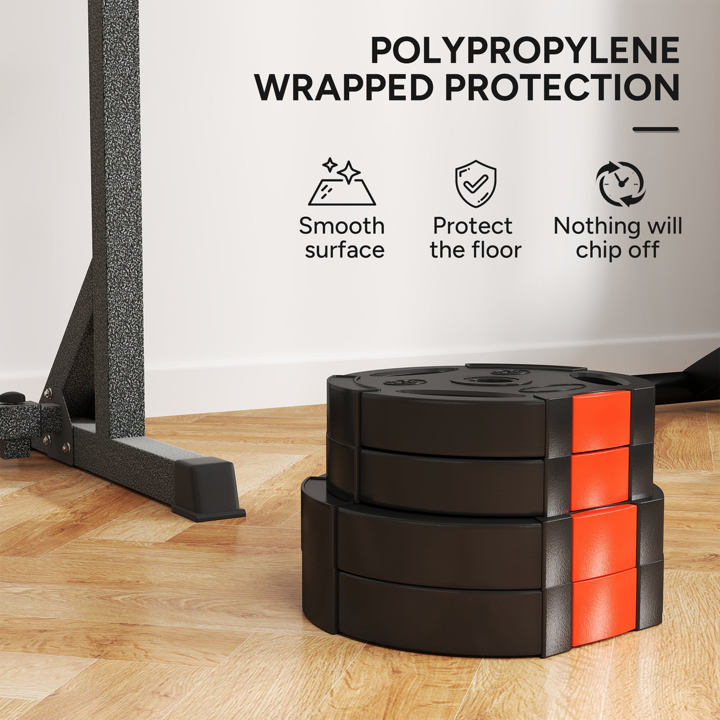 Olympic Weight Plates Set for Home Gym, 2 x 5kg, 2 x 2.5kg, Black