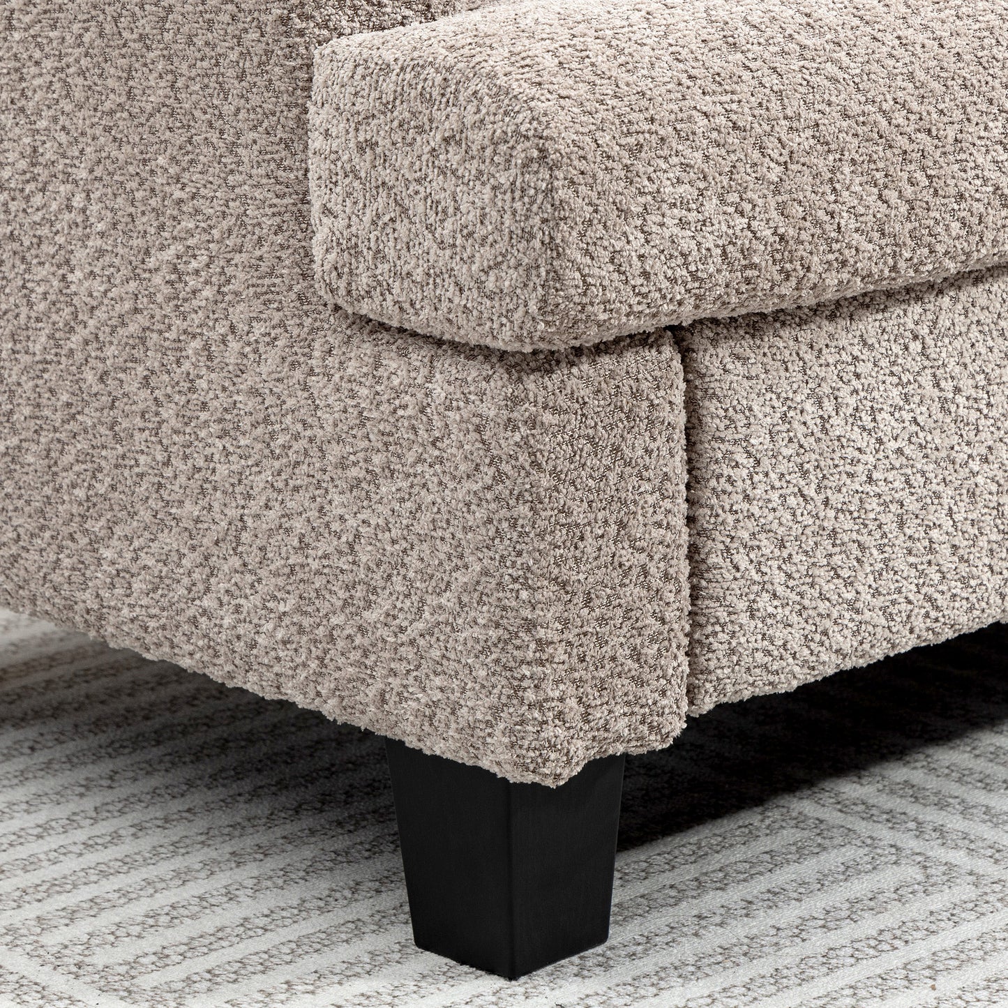 138 cm Chenille Fabric Loveseat Sofa with S-springs, Light Brown