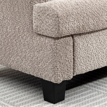 138 cm Chenille Fabric Loveseat Sofa with S-springs, Light Brown
