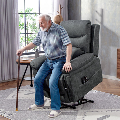Massage Recliner Chair, Lift Chair with Heat, USB, Remote, Grey