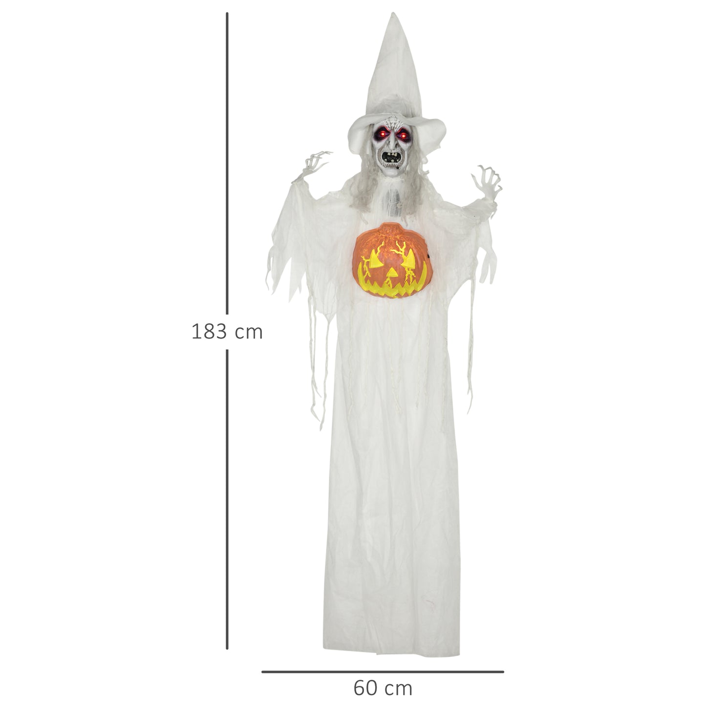 Standing Witch Prop Life Size with Sound and Motion Activated