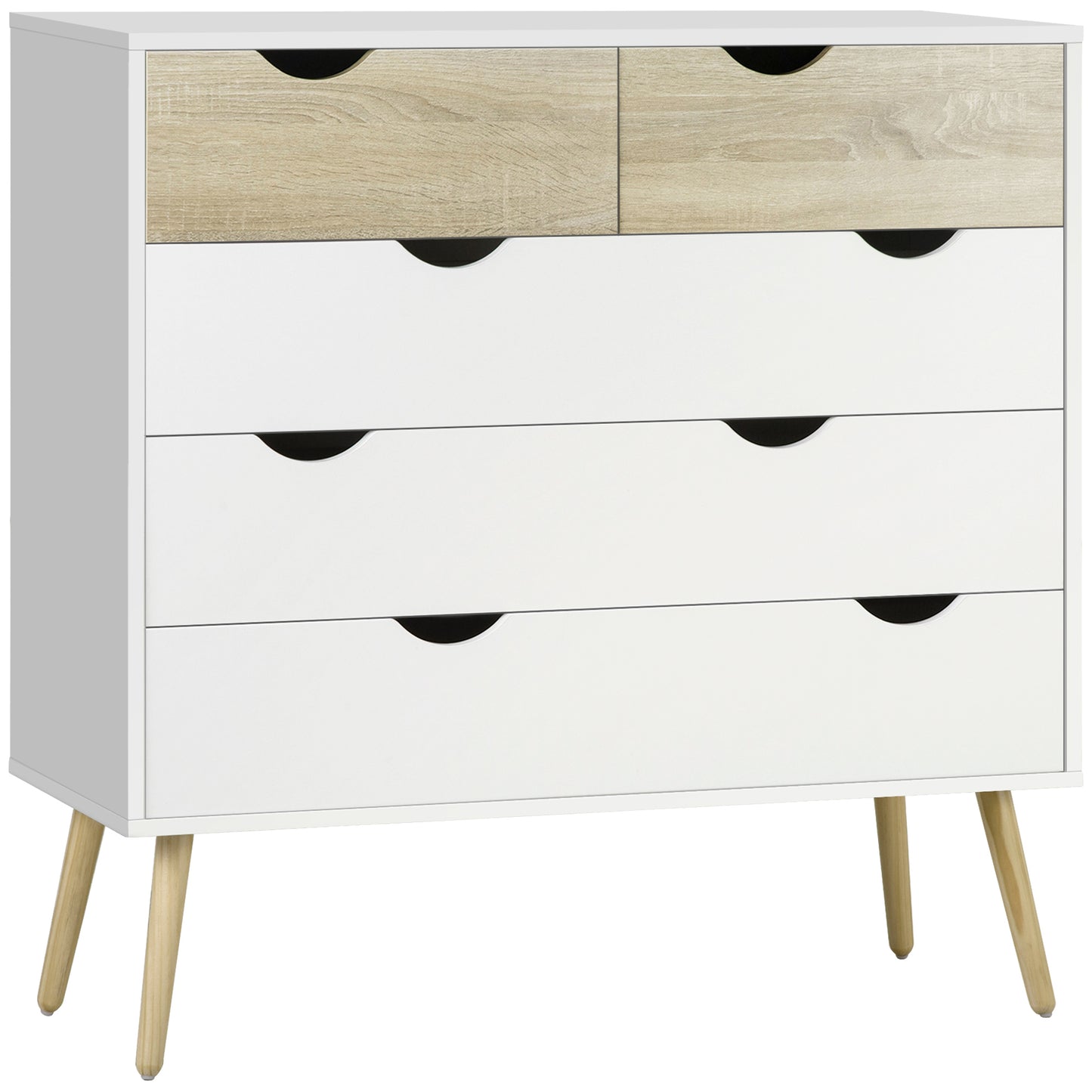 Chest of Drawers, 5 Drawer Storage Cabinet Unit Bedroom Living Room