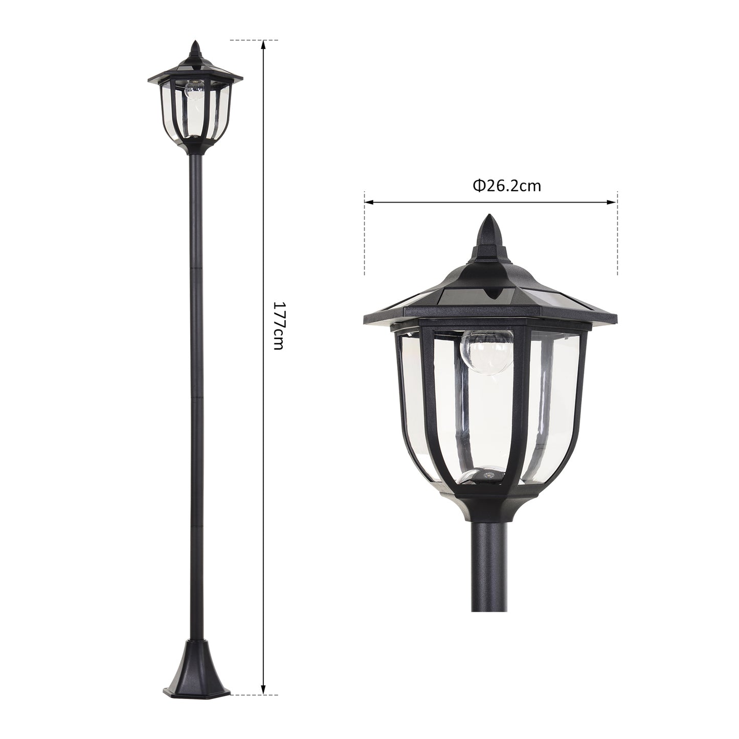 Solar Powered LED Sensor Lamp Post