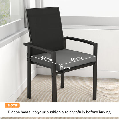 Seat Cushions with Machine Washable Cover Dark Grey