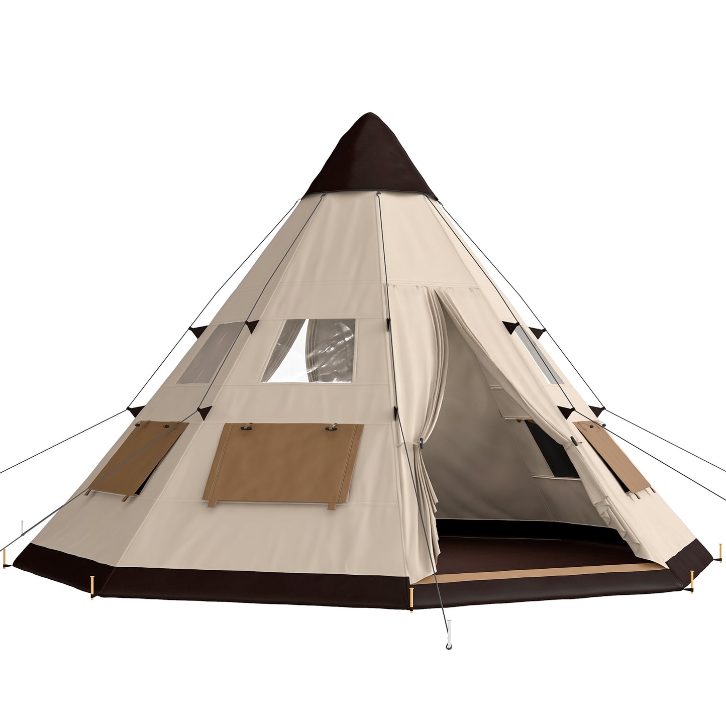 6-7 Person Large Family Party Camping Tent W/ Carrying Bag, Khaki